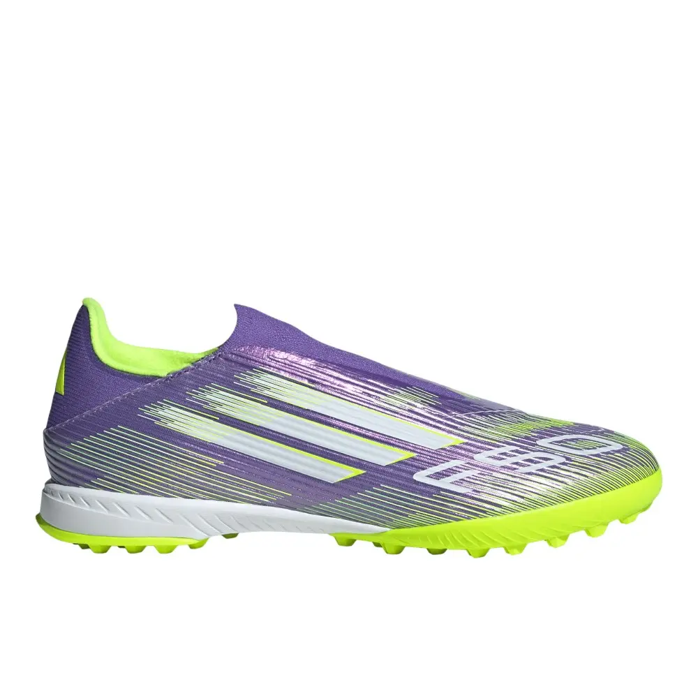 adidas Mens F50 League Laceless Turf Football Sneakers Shoes - Purple adidas Mens F50 League Laceless Turf Football Sneakers Shoes - Purple