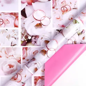 1Roll Large Gift Wrapping Paper Roll 300x43cm - Double-Sided Romantic Ring Design, Valentine's Series for Multiple Occasions, Professional Quality Giftwrap for Birthdays, Valentine's Day & Christmas