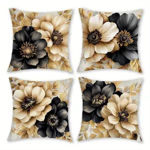 Vintage Floral Pillow Covers Set of 4, No Filling, Hidden Zipper, Easy to Clean, Ideal for Bedroom Living Room Sofa Car Home Decor