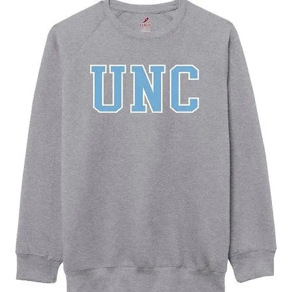 UNC Letters Adult Crewneck Sweatshirt in Grey