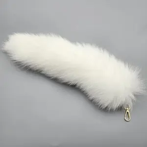 Fox Tail Keychain - Fluffy Faux Fur Anime Cosplay Accessory with Adjustable Hook for Bags Rave Festival Kawaii Gothic Bag Charm Pendant