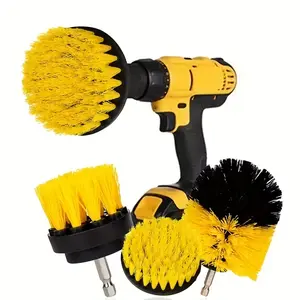 3pcs Heavy-Duty Drill Brush Attachment Set - Heavy-Duty Scrubbing Power Scrubber with Multi-Size Brush Heads - Compatible with Corded/Cordless Drills, for Grout, Tile, Bathroom, Kitchen, Floors, Shower, Bathtub, Drill Brush Attachments For Cleaning