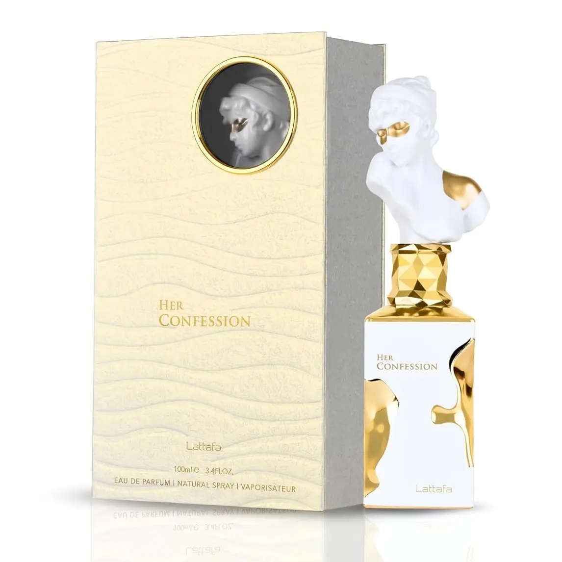 Lattafa Her Confession for Women Eau de Parfum Spray 3.4 Oz Perfume Fragrance Sweet Floral Vanilla Powdery