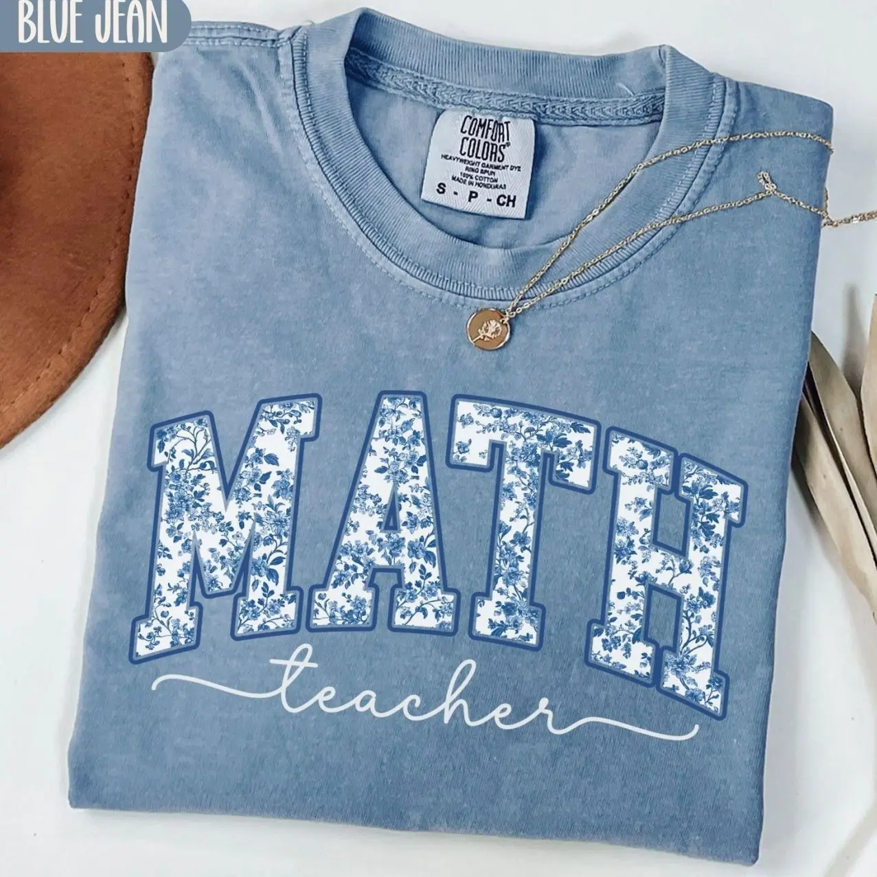 Comfort Colors Math Teacher Shirt, Toile de Jouy Math Teacher Tshirt, Cute Math Teacher Appreciation Gift, Chinoiserie Mathematician T-shirt W7F