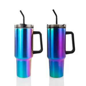 Hogg 40oz Traveler Tumbler - Electric Blue, Insulated, Lid, Silicone, Water Bottles, Stopper, Straw