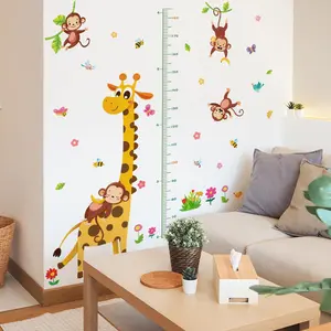 Cartoon Jungle Themed Wall Sticker, Self Adhesive Wall Decal, Decorative Sticker for Home Living Room Bedroom