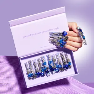 Lulunails L-Series LM11 — Mid-Length/Long Handmade Press-On Nails Acrylic Nail Arts