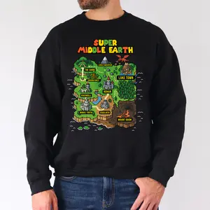 LOTR Super Middle Earth Funny Map Cute For LOTR Fans T shirt Hoodie Sweatshirt