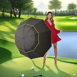 Personalized Folding Umbrella Oversized 10-Sided Double-Layer Manual Open Golf Umbrella Weatherproof for Outdoor Shopping Travel Sports 10-Sided Folding Double-Layer Outdoor sports umbrella