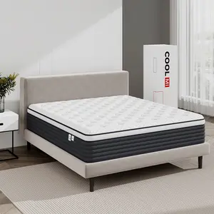 COOLMI 12/14 Inch Twin/Full/Queen/King Boxed Memory Foam Mattress Medium Firm Mattress, Upgrade Hybrid Pocketed Coil, CertiPUR-US Certified Mattress hotel mattress Fiberglass Free Sleep Experience Noise And Vibration Comfortable Pressure Relief