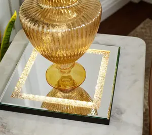 12" Illuminated Square Mirror Centerpiece by Valerie