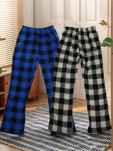 Boys' Plaid Print Straight Leg Pajama Pants, Casual Comfy Pyjama Warm Trousers for Fall & Winter, Boys Sleepwear for Indoor Wear