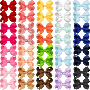 3/4.5/6 inch Hair Bows Grosgrain Ribbon Fabric Back to School Hair Accessories with Alligator Clips for Parties Family Dinner in Pairs（20Pcs & 40Pcs）
