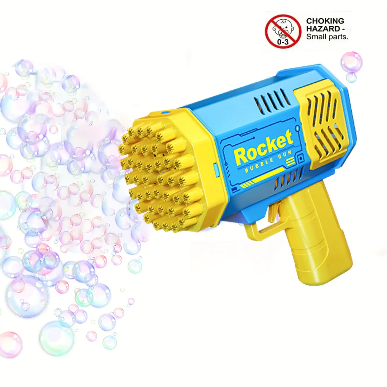 Gatling Bubble Gun, 40-Hole Magic Powder Space Bubble Gun, Night Light, Outdoor Toy, Ages 3+, Christmas Gift, Needs Aa Batteries, Bubble Machine, Bubble Blasters