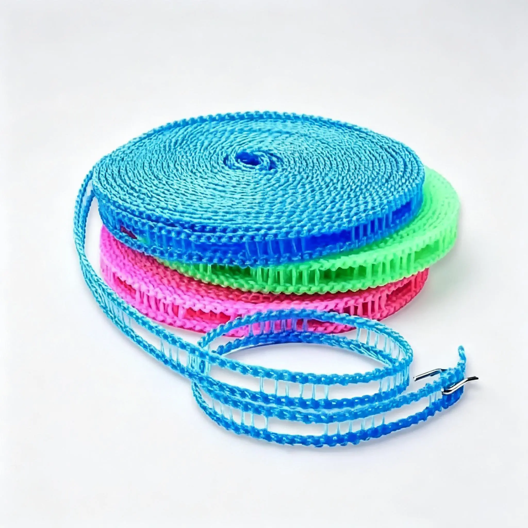 Adjustable Windproof Laundry Drying Ropes with Hooks, Indoor Outdoor Garment Hanging Cord for Camping Travel, 5m / 197 Inches
