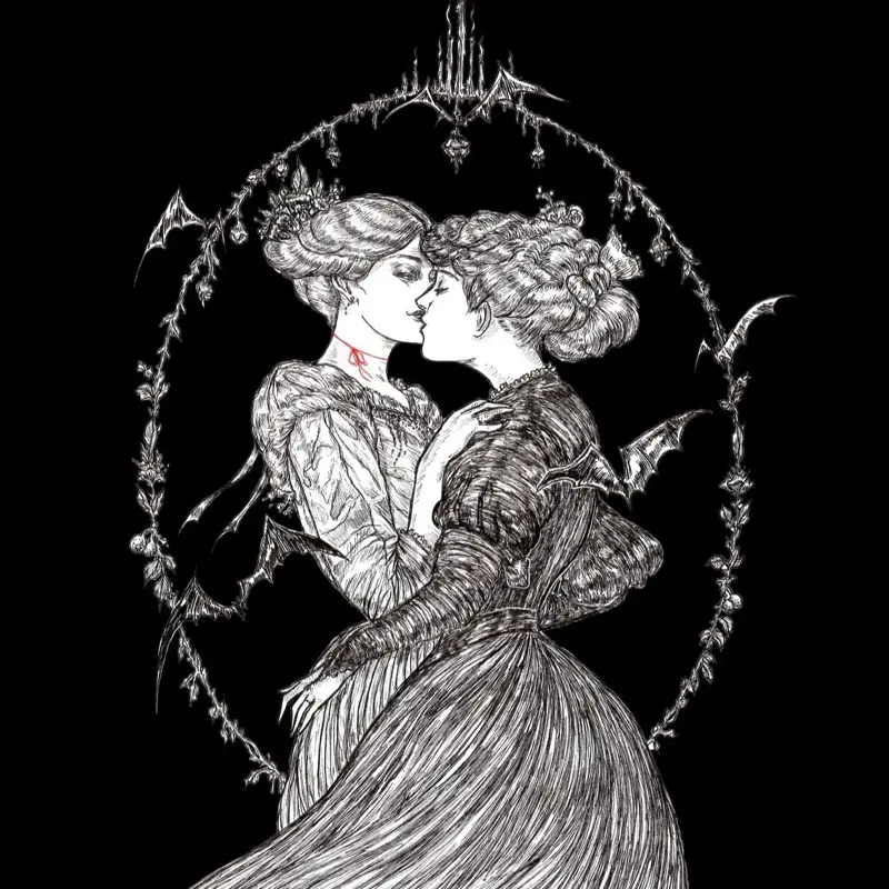 1890’s Lovers Vintage Art Print Featuring Elegant Victorian Couple in Intricate Detailing
