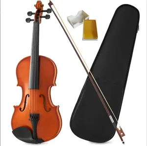 Novice Violin Outfit 4/4 Size Durable Lightweight Design with Rich Stable Sound Smooth Gloss Finish Ready to Play Unique Musical Gift Idea