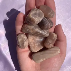 One Sunstone Moonstone Tumble - Natural Crystal Decorations, Polished Gemstones, Natural Stones for Home Decor