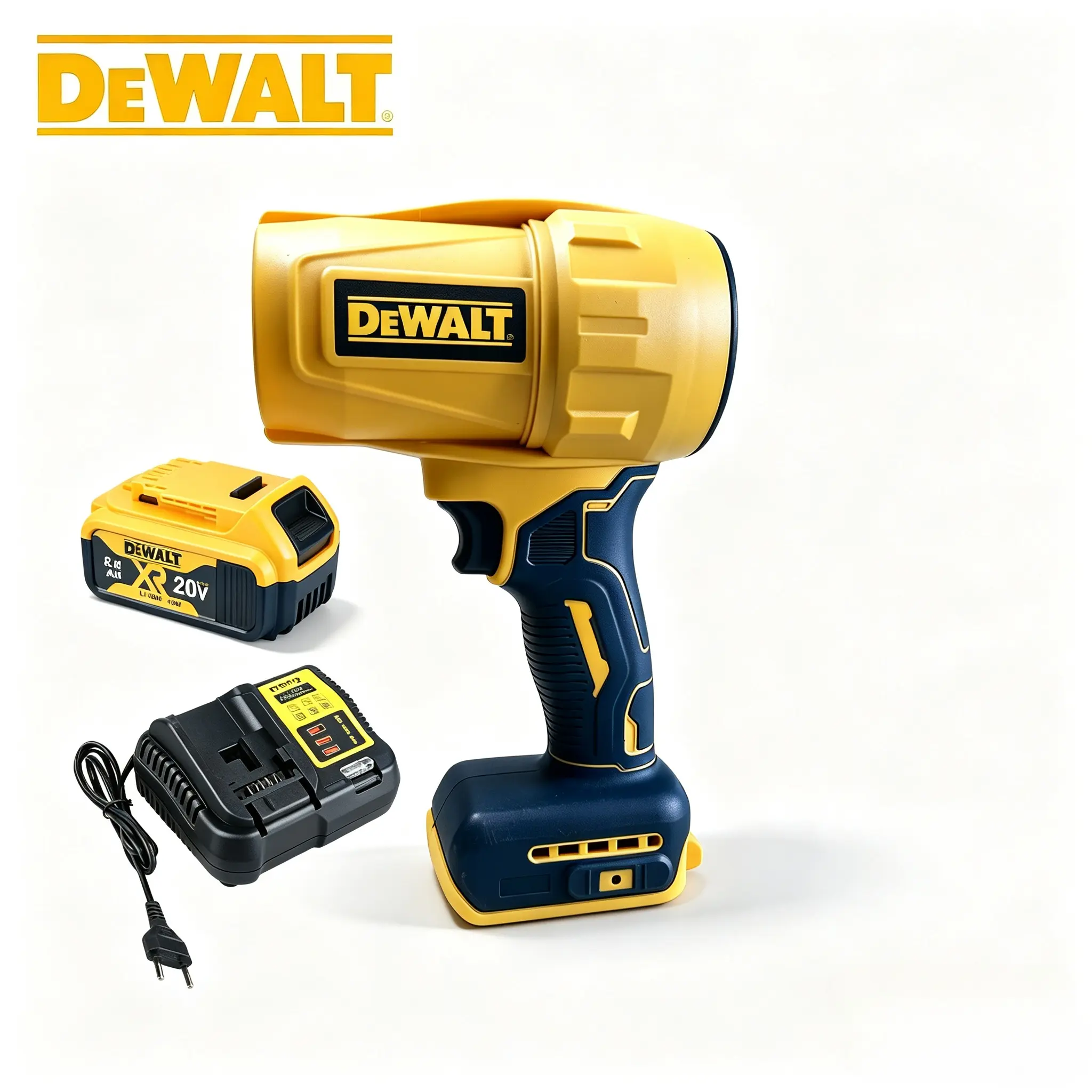 DeWALT 20V Max Brushless Blower, 24,000 RPM Motor Speed, 700W Max Power, 1000g Full Thrust, 0.9kg Max Air Volume, For Job Site Dust Clearing, Lawn Debris Blowing & Workshop Cleanup tool