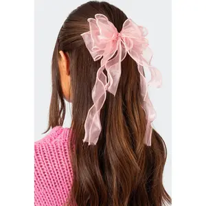Frilled Bow Hair Clip