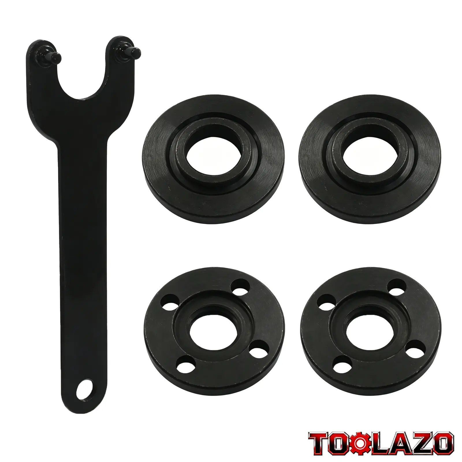 Heavy Duty M10 Angle Grinder Flange Nut Kit - Includes Inner/Outer Locking Nuts, Spanner Wrench for 4-Inch 100mm Grinders, Ideal for Cutting Disc Replacement, Contractor Automotive Repair Tool