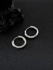 Minimalist Solid Color Stainless Steel Hoop Earrings (2pcs), Fashionable Jewelry for Men, Casual Jewelry for Party, Daily Clothing Decor, Trendy All-match & Exquisite Jewelry for Birthday Gift, Fashion Accessory