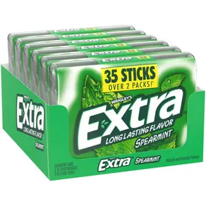 Extra Spearmint Sugar Free Chewing Gum Bulk Pack, 35 Sticks (6 Pack) Snack Bubblegum