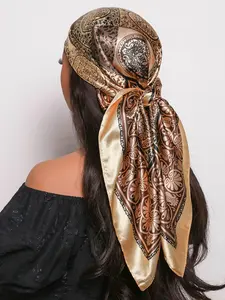 Women's Elegant Floral Pattern Bandana, Paisley Print Scarf, Fashion Hair Scarves for Women & Girls, Casual Versatile Hair Accessories for Daily Wear
