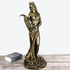 Fortune Goddess Resin Statue Figurine Home Decor, Fortuna Greek Goddess Miniature Ornament, Collectible Home Decoration Gift, Interior Decoration Accessories, Home Decor Accessory