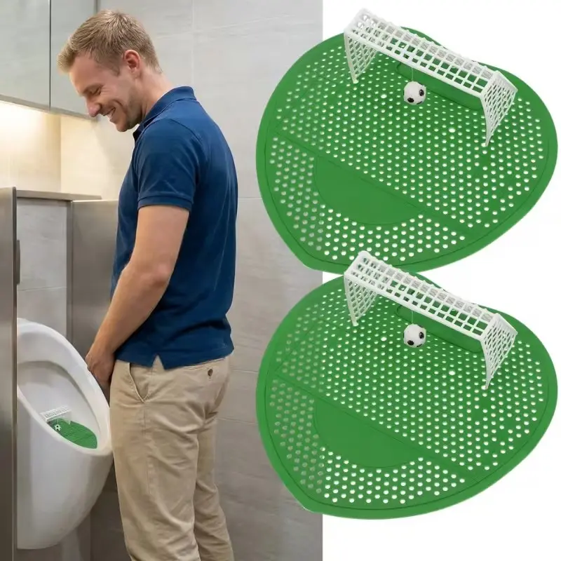 2pcs Football Goal Design Urinal Pad, Fun Design, Odor Reduction, Splash & Clog Prevention, Bathroom, Mall, Office, Hotel Use