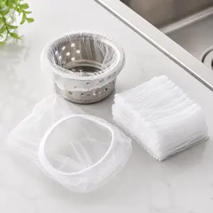 300 Count Disposable Sink Strainer Bags, Stretchable Fine Mesh Drain Filter Bags for Kitchen Sink, Elastic Sink Drain Mesh Covers for Food Scraps and Kitchen Waste Cleanup