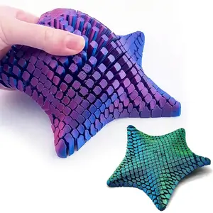 3D Printed Squishy Starfish Flexibat Fidget Desk Toy - Fun Starfish Desk Decor,Unique Desk Decor Flexible Starfish Gift