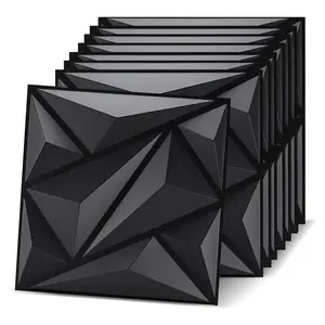 12/20/30pcs 3D Diamond Wall Panels, PVC Material, Indoor Wall Decoration, Christmas Festival Decor, 11.8x11.8 Inches (with Tape), Diy Wall Mounted