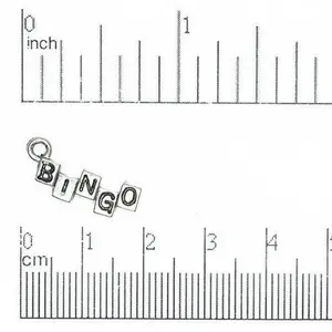 20mm x 6mm Pewter Bingo Block Charm - CBS2659