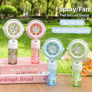 USB Rechargeable Handheld Misting Fan, Portable Mini Fan, Mobile Cooling Fan, Multifunctional Mini Fan Cooler For Travel, Outdoors, Hiking, Camping, Office, USB & Mobile Fans