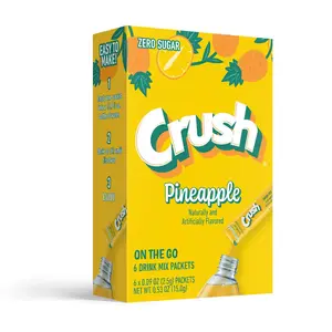 3x Crush Pineapple On The Go - Flavoring Powder Drink Mix Pack - Refreshing Hydration 0.56oz