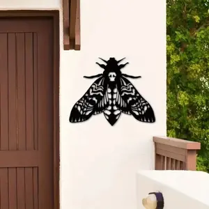 HELLOYOUNG Gothic Metal Moth Wall Art Decor Sculpture Living Room Bedroom Home Aesthetic