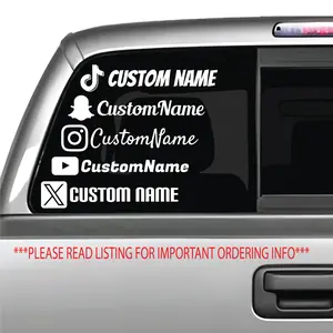 Social Media User Name Custom Vinyl Decal for Cars, Trucks and More!