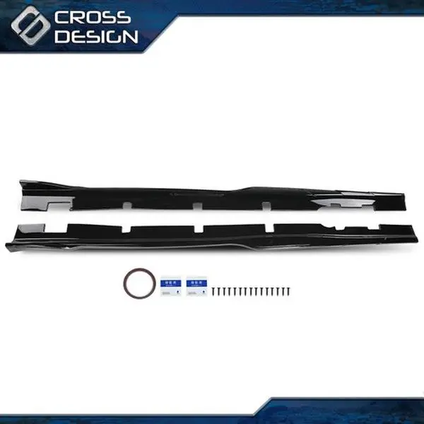 CROSSDESIGN Durable Automotive Vehicle Side Skirts - Glossy Black Panel Splitter, Car Exterior Accessory Fit for 2015-2023 Dodge Charger Widebody