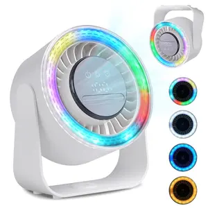 20000mAh Battery Desk Fan with RGB Light, 100-Speed Rechargeable USB Fan Quiet, LED Display & 360° Adjustable, Wall Mount or Desktop Stand Cooling Fan for Office Home Dorm Travel SummerVibes fathersdaygiftideas