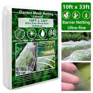 Garden Netting, Plant Covers 10x33Ft Net Ultra Fine Mesh Protection Netting for Vegetable Plants Fruits Flowers Crops Greenhouse Row Cover Raised Bed Barrier Screen Protection Net Cover