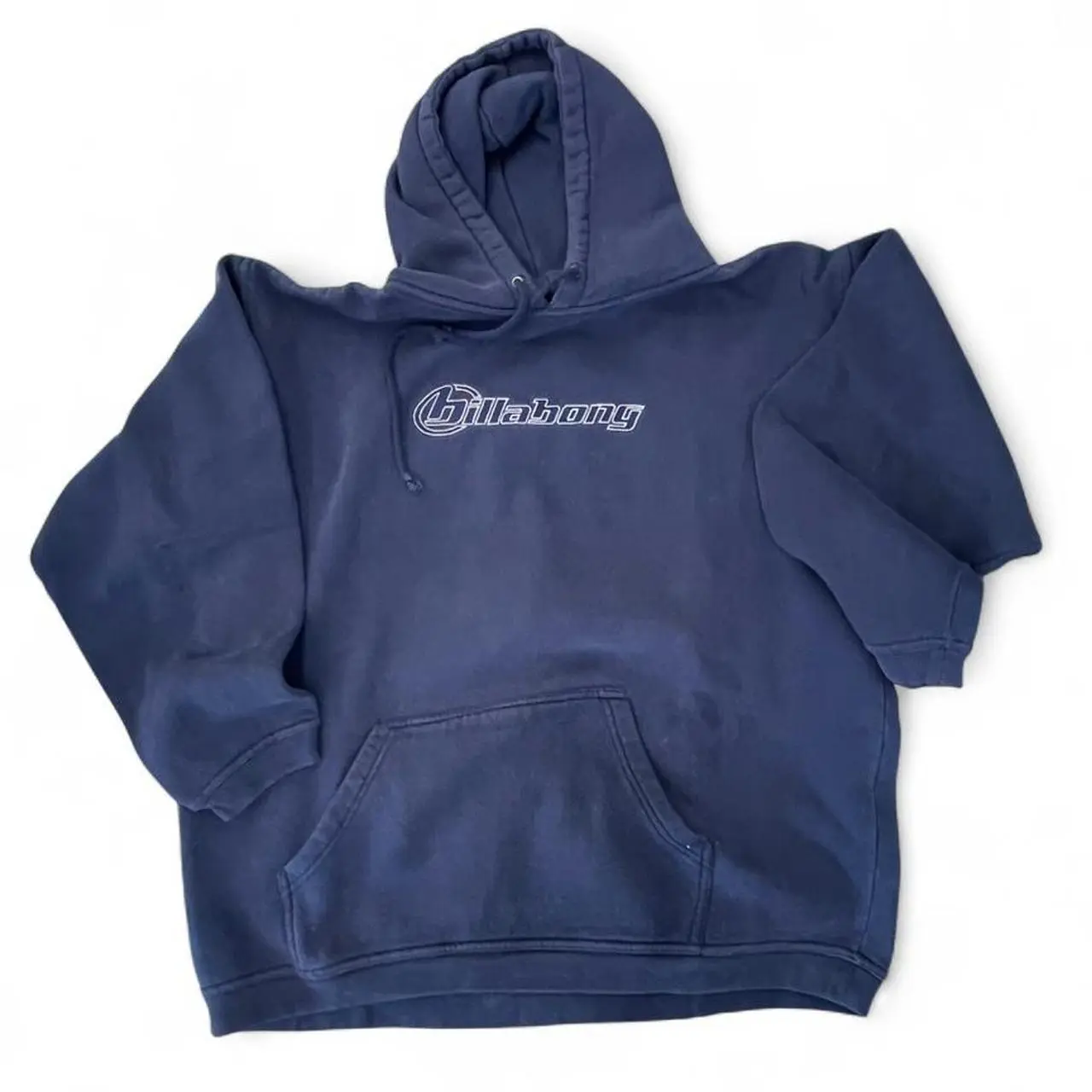Vintage Graphic Hooded Sweatshirt, Comfortable Navy Blue Unisex Cotton Pullover for Casual Wear Clothes, Fabric, Fitted Round Neck Gym