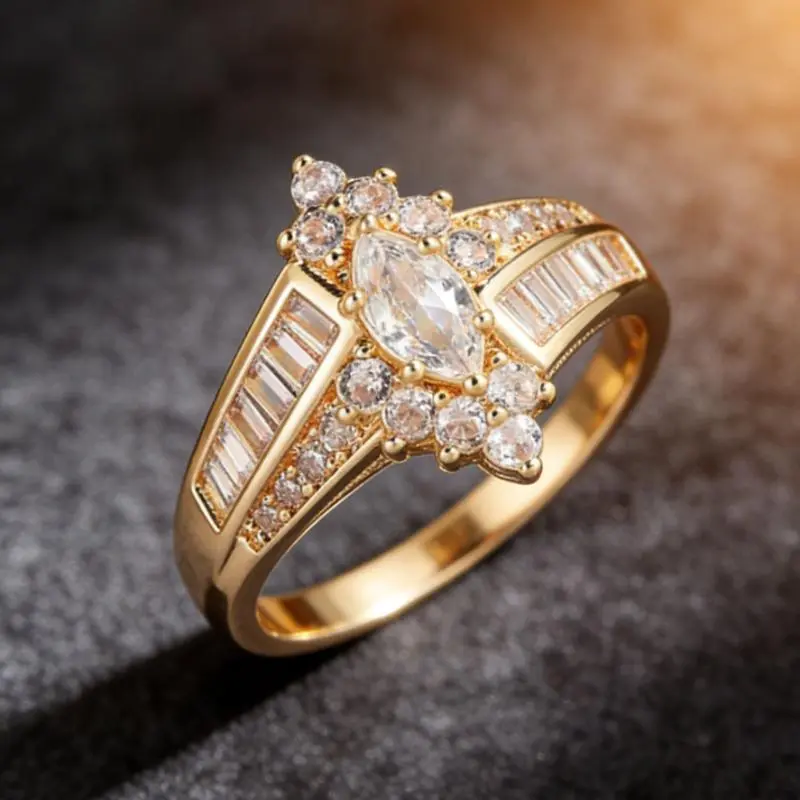 1PC exquisite synthetic  ring, featuring a vintage and luxurious style, with dazzling inlay craftsmanship, suitable for daily wear or as a festive gift for women