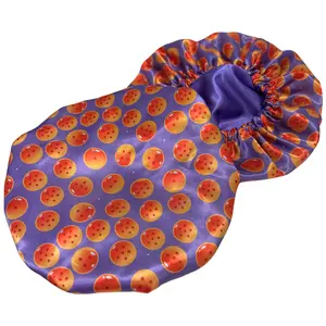 Premium Satin Anime Hair Bonnet Double Layer Satin Silk Ocean Motion