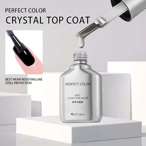 PERFECT COLOR 1pc 16ml Gel Top Coat-No Wipe Gel Nail Polish Top Coat High Gloss Finish and Long Lasting, Soak Off LED Nail Lamp Gel for Home Salon Nail Art DIY Perfect for Christmas Nails Art Design Nail Care