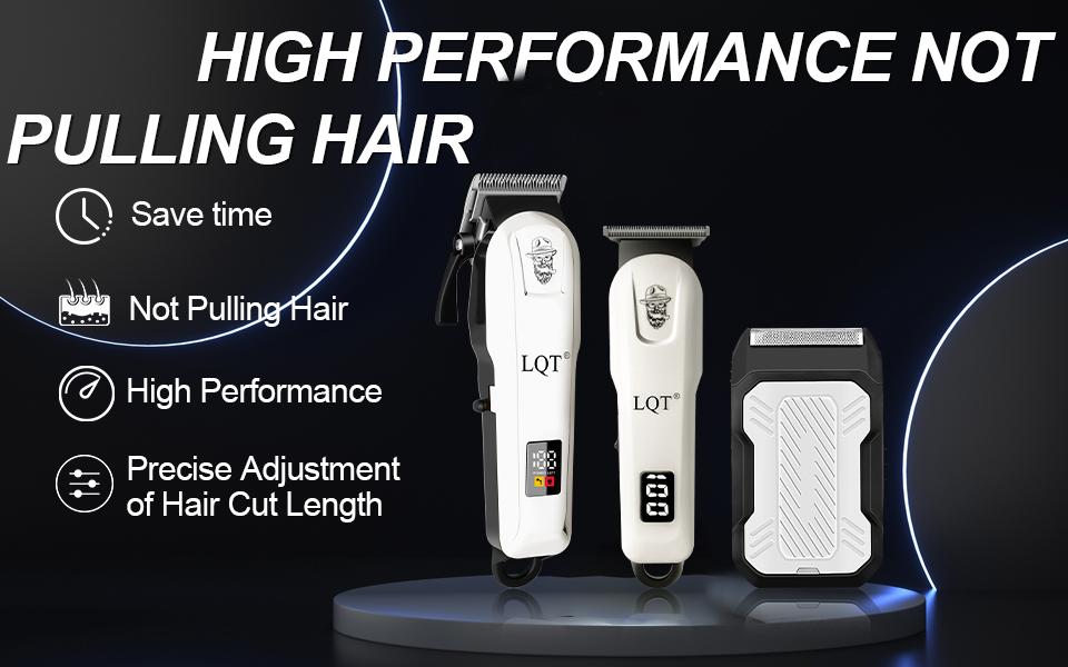 LQT Men's hair clipper  professional electric haircut set, including a razor, suitable for family barber shops, digital display LCD screen, USB charging, Father's Day gift