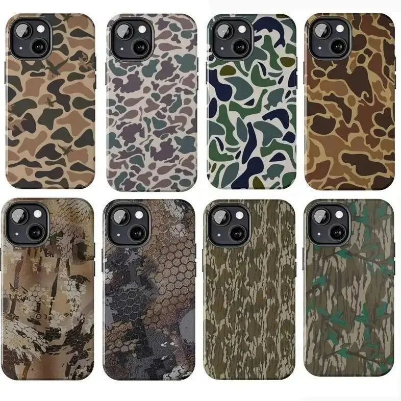 Vintage OlD School Waterfowl Camo Phone CaseInspired. Yellow Black Design Compatible with iPhone 17 16 15 14 13 12 11 XS X 8 No Warrantysamsung phone case