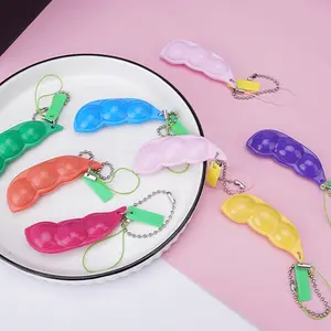 Squeeze Bean Keychain Stress Relief Toy, Pea Pod Sensory Stress Relief Toy, Peanut Stress Relief Toy, Stress Relief Toy, Party Gift, Birthday Gift, Sensory Fidget Keychain