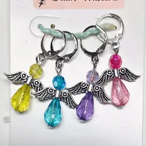 Angel Beaded Stitch Markers / Progress Keepers for Amigurumi, Crochet & Knitting - Set of 4