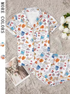 Stars Hollow Pajama Set for Women, Gilmore Girls Inspired Sleepwear, Cozy Short Sleeve Lounge Outfit, Cute Vintage Gift Idea